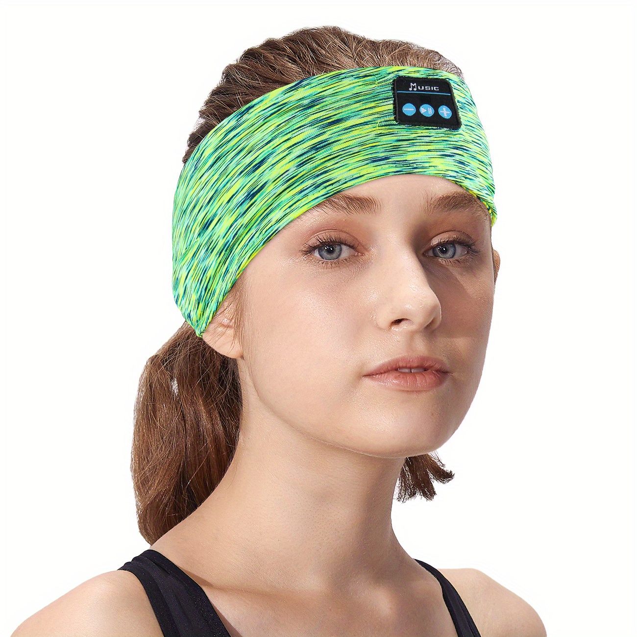 bt 5.2 headband, sleep headphones 5 2 headband sports wireless earphones sweat resistant earbuds sleeping headphone with ultra thin hd stereo speaker for workout running cool gadgets unique gifts details 0