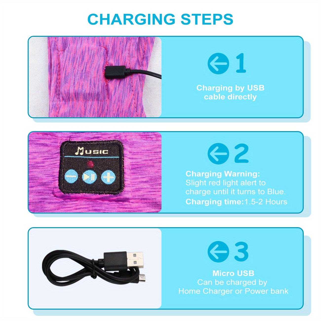 bt 5.2 headband, sleep headphones 5 2 headband sports wireless earphones sweat resistant earbuds sleeping headphone with ultra thin hd stereo speaker for workout running cool gadgets unique gifts details 5