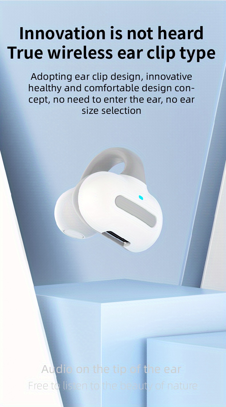 single ear air conduction headphone fasion open clip on wireless earphone comfortable to wear long battery life wireless earphone details 0
