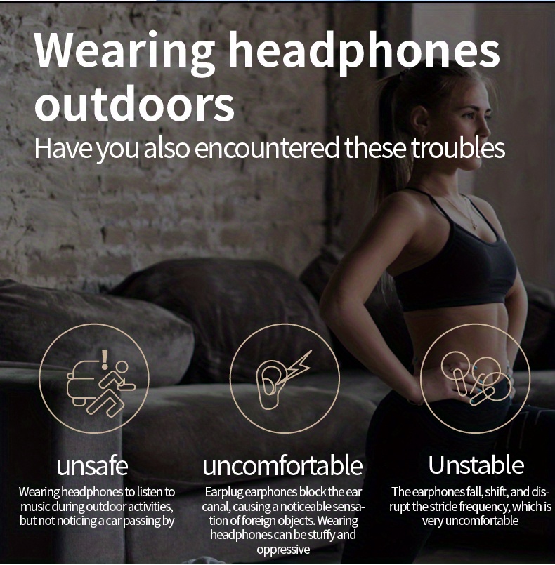 single ear air conduction headphone fasion open clip on wireless earphone comfortable to wear long battery life wireless earphone details 1