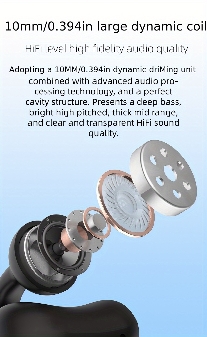 single ear air conduction headphone fasion open clip on wireless earphone comfortable to wear long battery life wireless earphone details 4