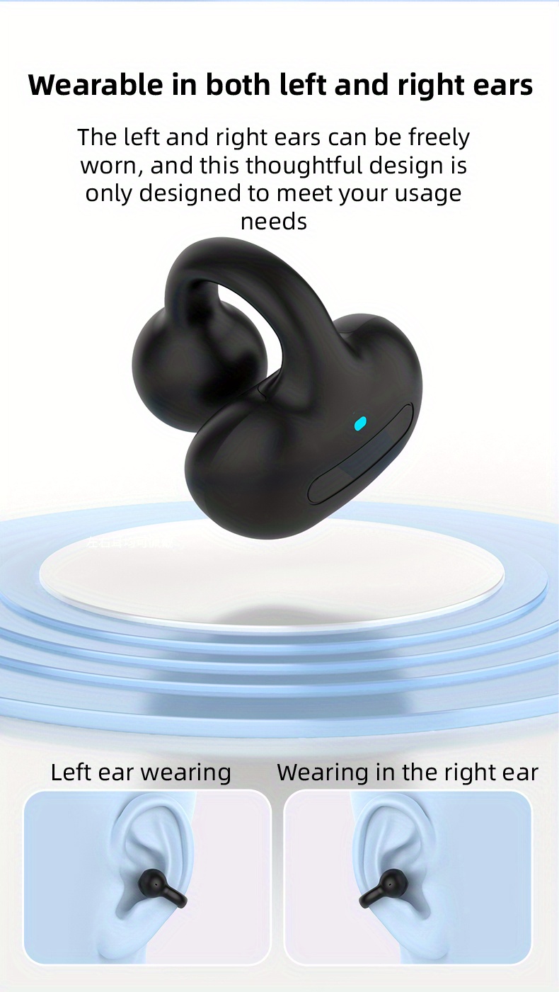 single ear air conduction headphone fasion open clip on wireless earphone comfortable to wear long battery life wireless earphone details 5
