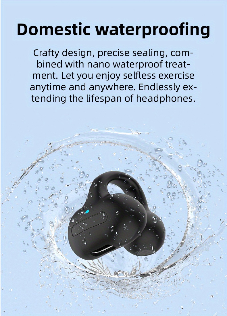 single ear air conduction headphone fasion open clip on wireless earphone comfortable to wear long battery life wireless earphone details 7