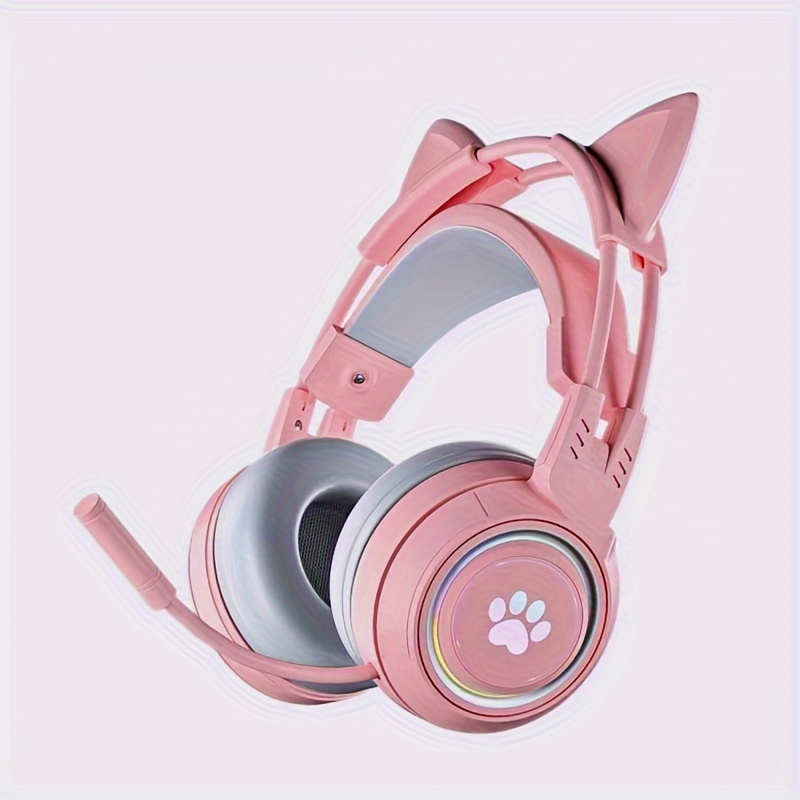 1 pair cat ears for headphones headphone accessories gamer headphones cat ears replacement for razer hyperx logitech astro gaming headset silicone adjustable straps attachment accessories for girl best gifts for boyfriend christmas gift earphone details 3