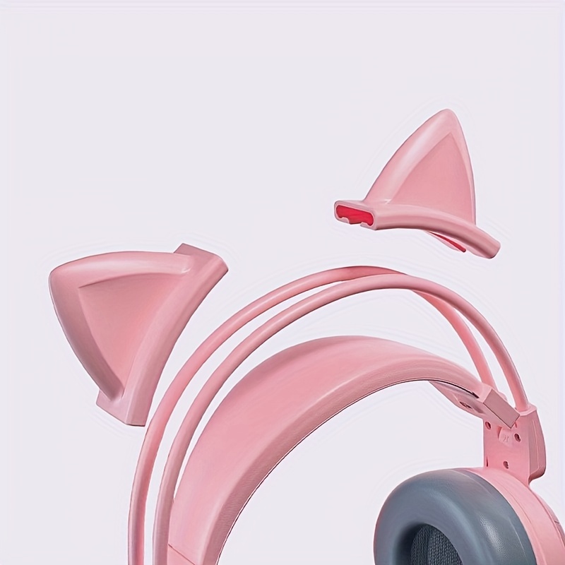 1 pair cat ears for headphones headphone accessories gamer headphones cat ears replacement for razer hyperx logitech astro gaming headset silicone adjustable straps attachment accessories for girl best gifts for boyfriend christmas gift earphone details 4
