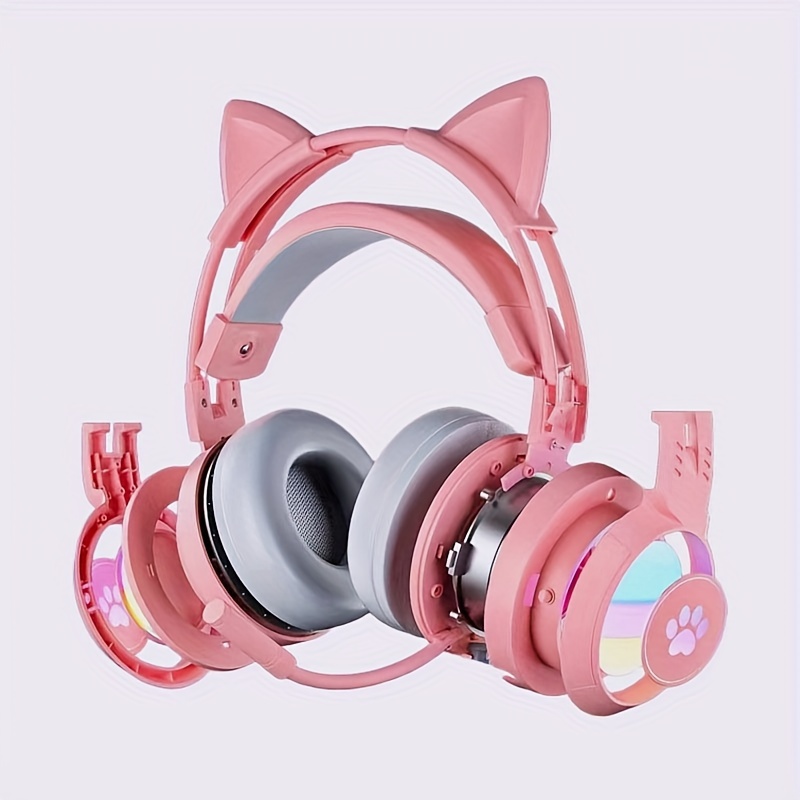 1 pair cat ears for headphones headphone accessories gamer headphones cat ears replacement for razer hyperx logitech astro gaming headset silicone adjustable straps attachment accessories for girl best gifts for boyfriend christmas gift earphone details 6