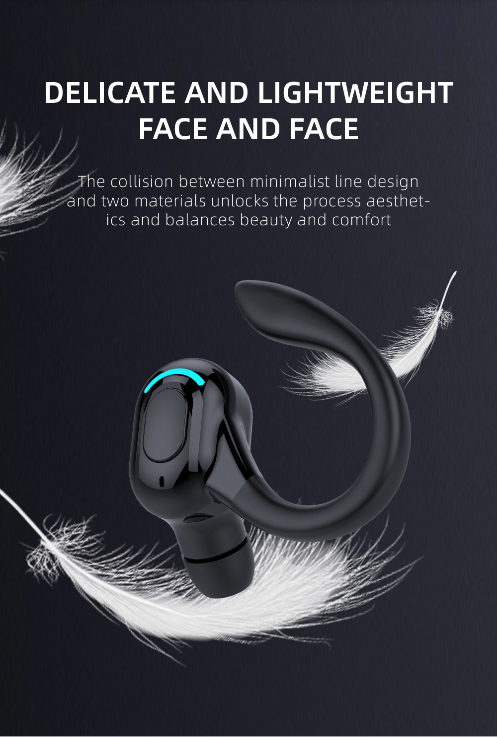 wireless sport earbud with wireless 5 2 and noise cancelling details 3