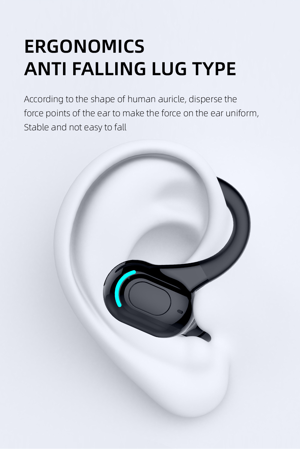 wireless sport earbud with wireless 5 2 and noise cancelling details 4