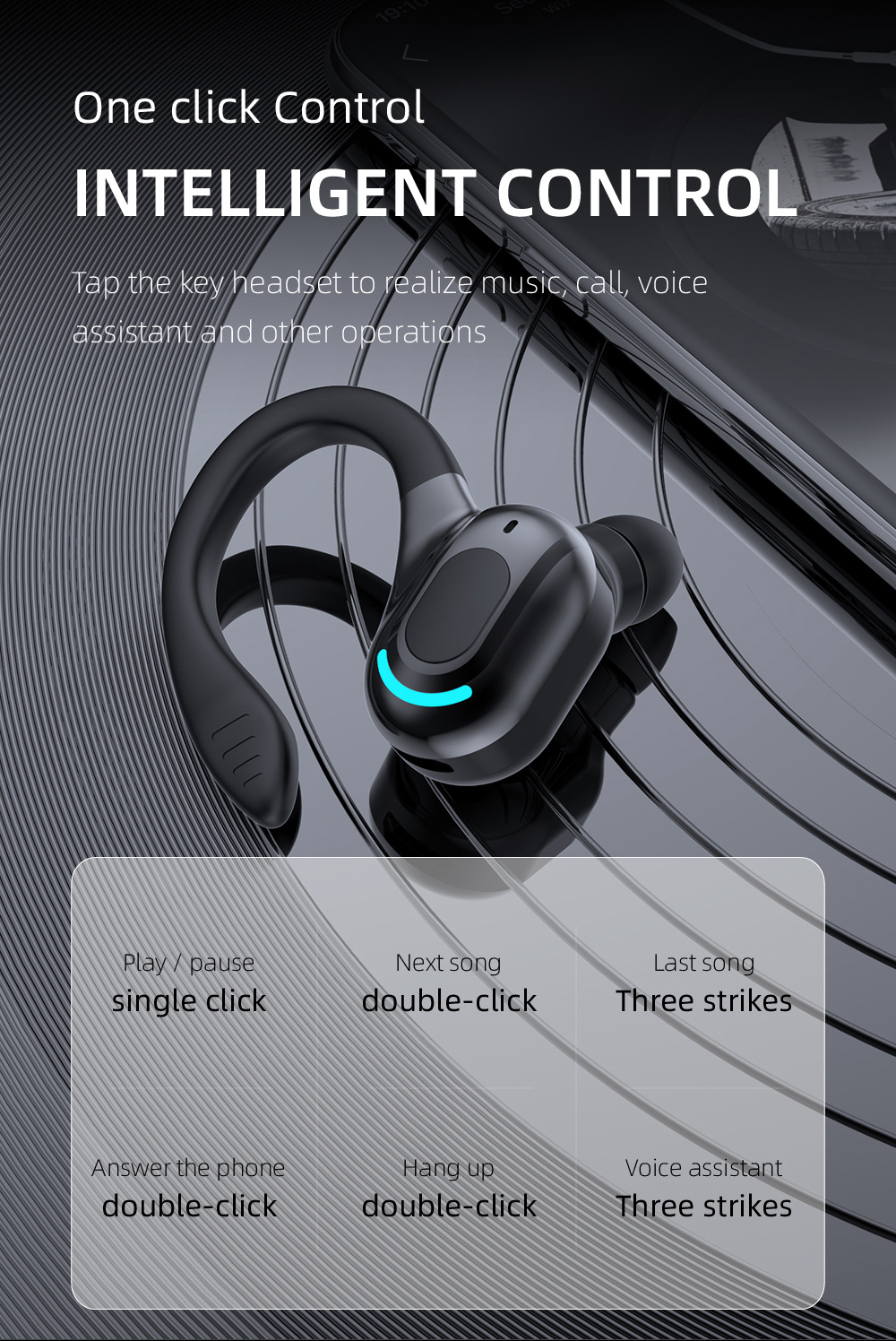 wireless sport earbud with wireless 5 2 and noise cancelling details 5