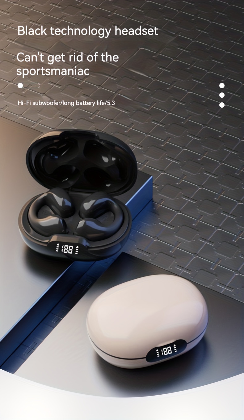 new wireless headset touch earphones clip ear headphones for xiaomi earphone for iphone earbud details 0