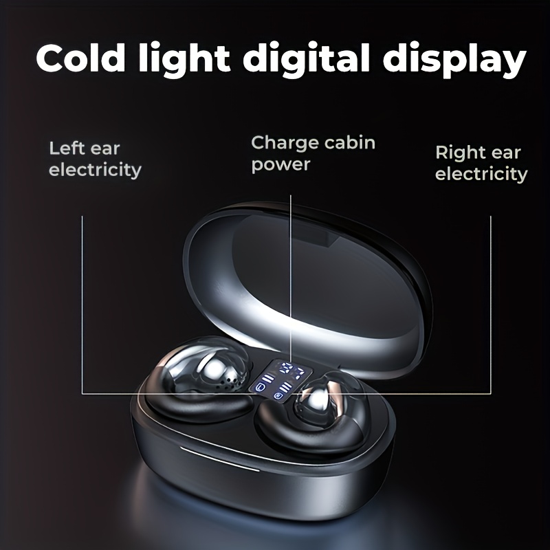 bone conduction bt earphones ear clip wireless headphones with mic calling touch control waterproof sports headsets birthday gifts christmas gifts details 2