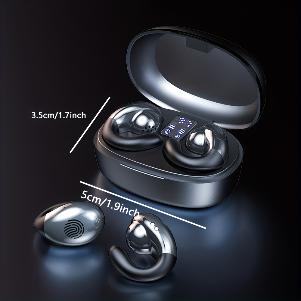 bone conduction bt earphones ear clip wireless headphones with mic calling touch control waterproof sports headsets birthday gifts christmas gifts details 3