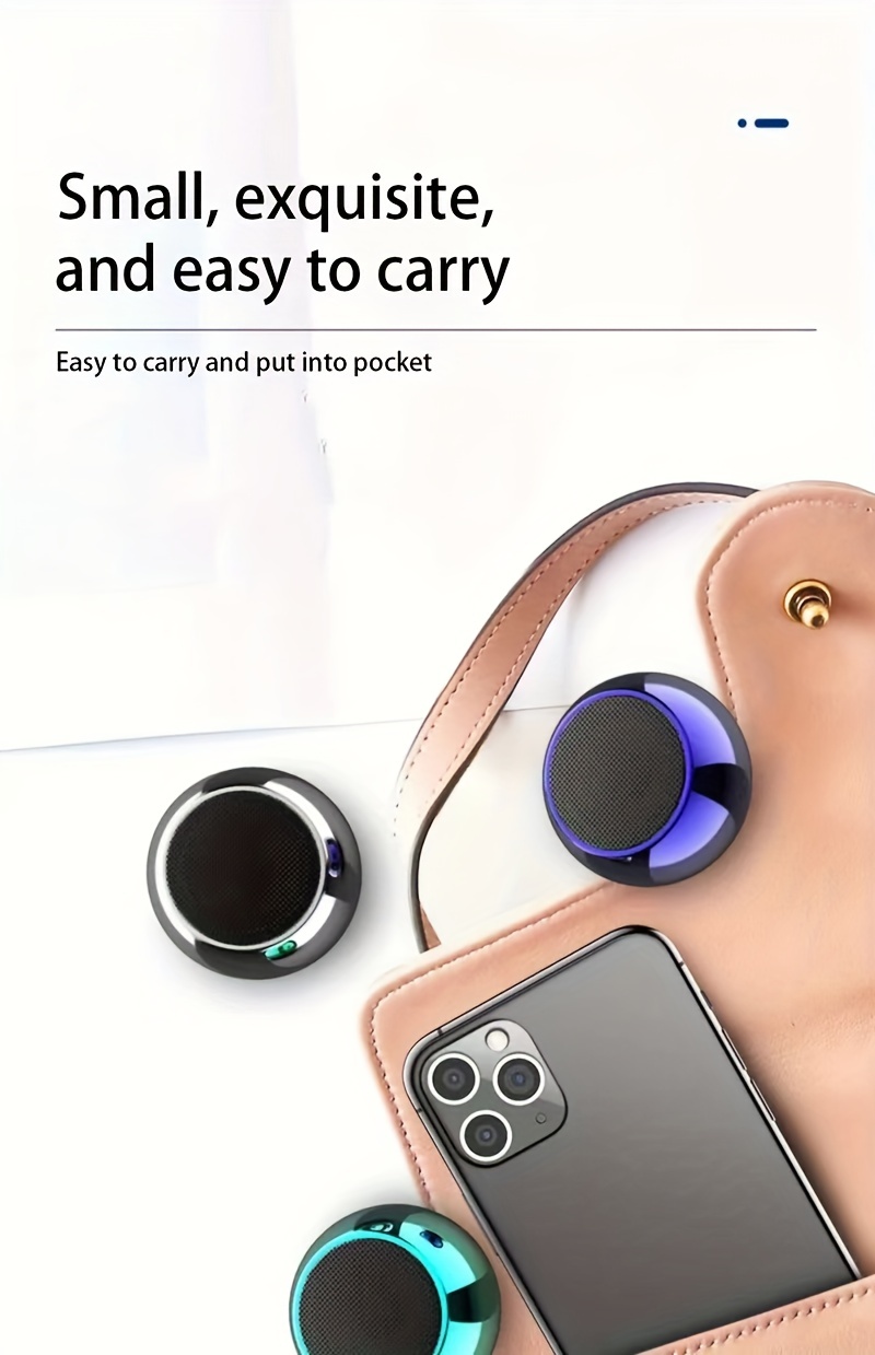 wireless speaker colorful stereo sound high volume outdoor portable home mini bass speaker tws music player mini portable solid color subwoofer loud speaker details 6