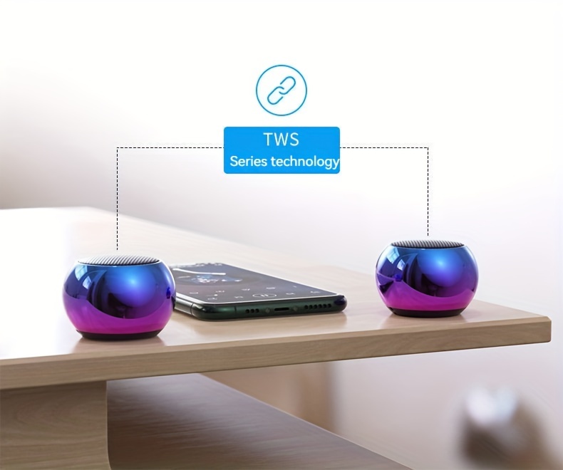 wireless speaker colorful stereo sound high volume outdoor portable home mini bass speaker tws music player mini portable solid color subwoofer loud speaker details 16