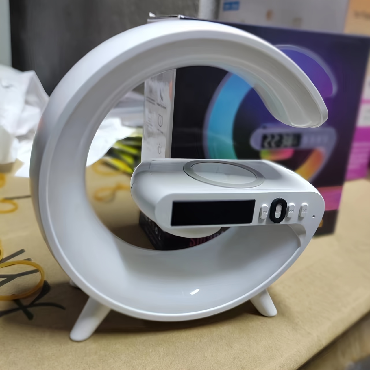 wireless speakers with wireless fast charging rgb light sunrise alarm clock wake up light perfect for bedrooms details 4