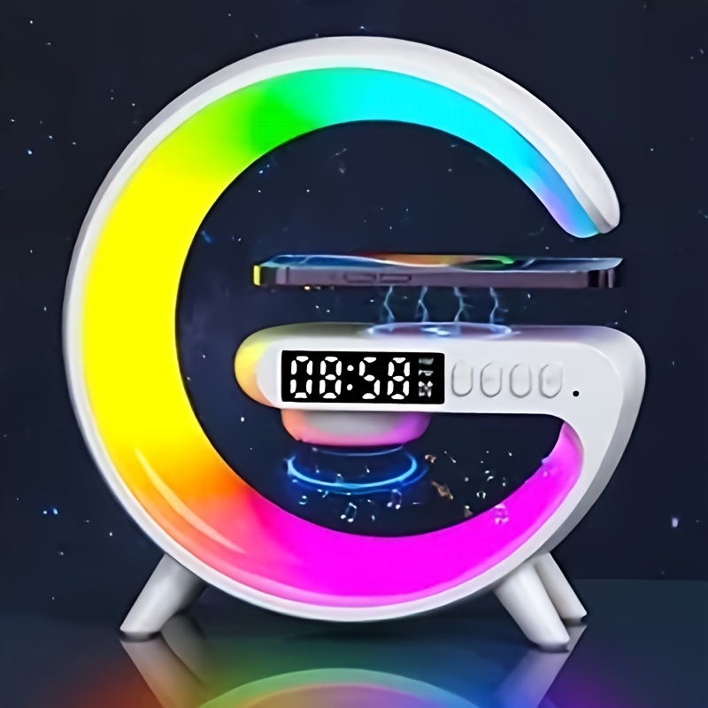 wireless speakers with wireless fast charging rgb light sunrise alarm clock wake up light perfect for bedrooms details 6