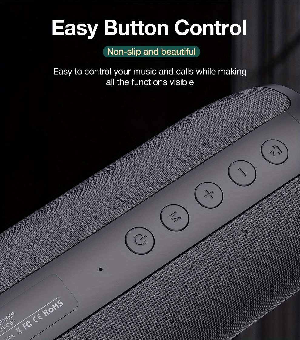 zealot 20w wireless speakers outdoor portable subwoofer speaker waterproof ipx 5 wireless speaker dual pairing 1800mah battery 6 hours playtime loud stereo booming bass details 6