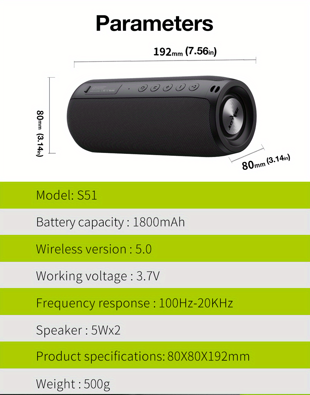 zealot 20w wireless speakers outdoor portable subwoofer speaker waterproof ipx 5 wireless speaker dual pairing 1800mah battery 6 hours playtime loud stereo booming bass details 10
