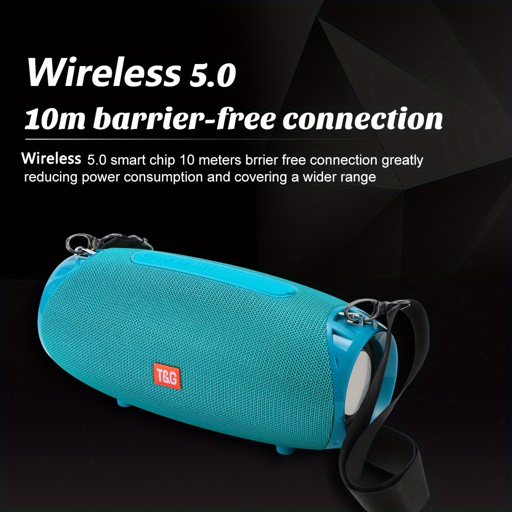 tg534 portable wireless stereo outdoor speaker with dual speakers waterproof for life tws stereo subwoofer hands free call fm for tf card u disk for mobile phone tablet tv music speaker plug in card u disk gift for friends details 1