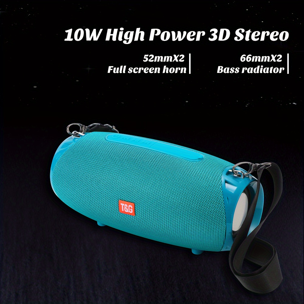 tg534 portable wireless stereo outdoor speaker with dual speakers waterproof for life tws stereo subwoofer hands free call fm for tf card u disk for mobile phone tablet tv music speaker plug in card u disk gift for friends details 4