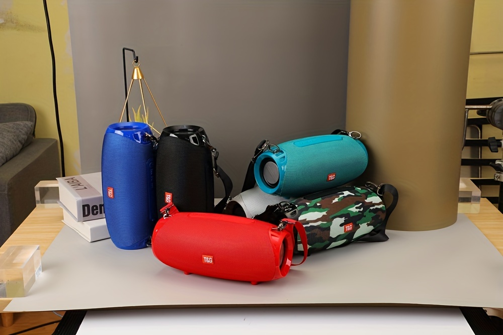 tg534 portable wireless stereo outdoor speaker with dual speakers waterproof for life tws stereo subwoofer hands free call fm for tf card u disk for mobile phone tablet tv music speaker plug in card u disk gift for friends details 9