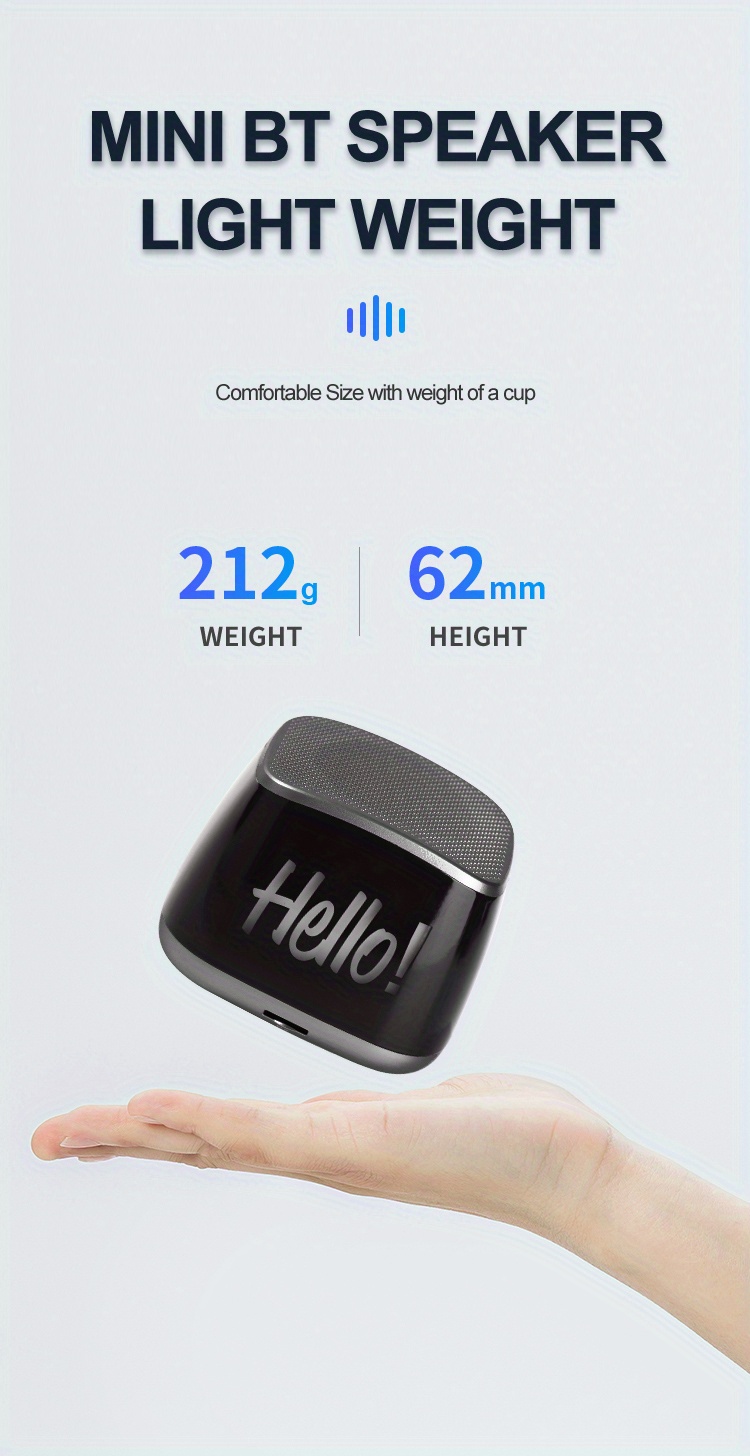 Large Battery Capacity 1200MAH Wireless 5.2 Playback + Memory Card + TWS In-box Portable Plug-in Card Mobile Phone Voice Broadcast Mini Wireless Wireless Speaker details 1