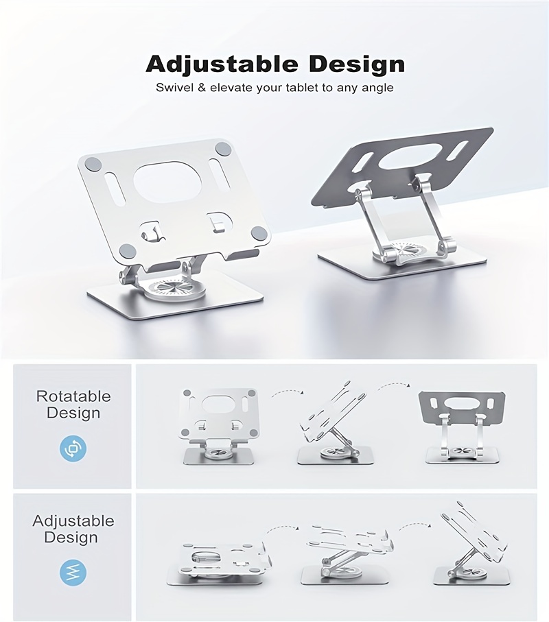 360 tablet desk mobile phone holder adjustable aluminum alloy desktop holder foldable for iphone for ipad for laptop for samsung details 8