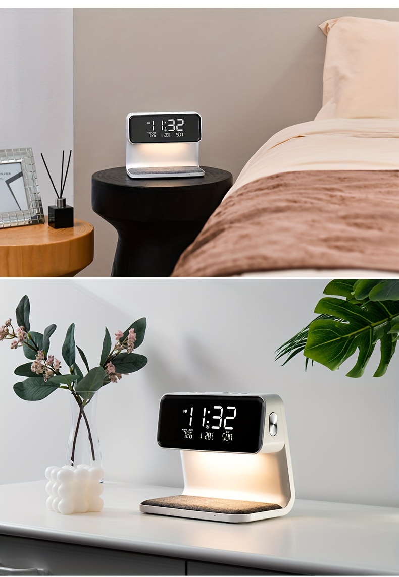 1pc Bedside Lamp Table Lamp With Charging Function Touch Dimmable Light Alarm Clock With Wireless Charger 10 W Night Light With 3 Levels Brightness For Bedroom Living Room Office details 2