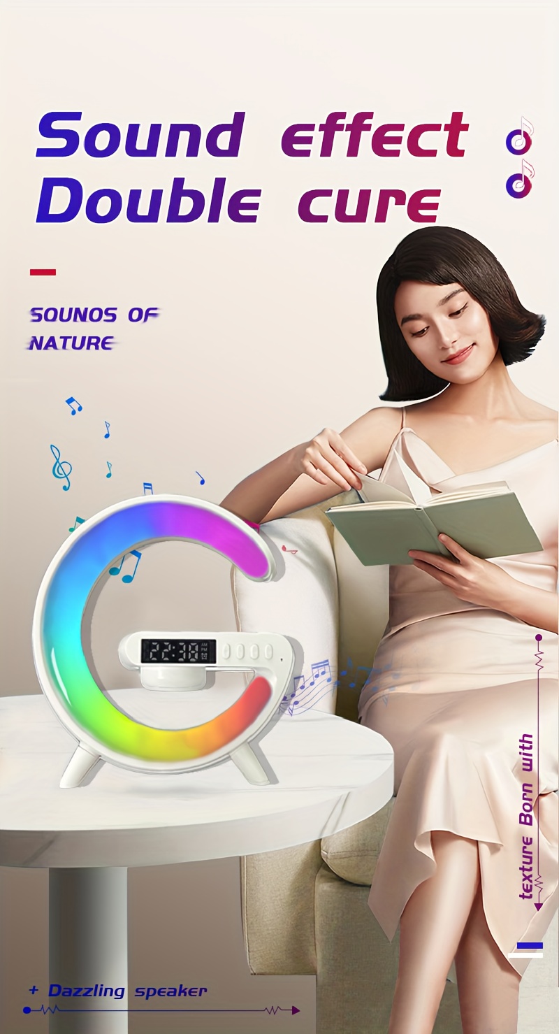 mini multifunction wireless charger pad stand speaker tf rgb night light fast charging station for iphone14 13 12 for samsung for xiaomi details 2