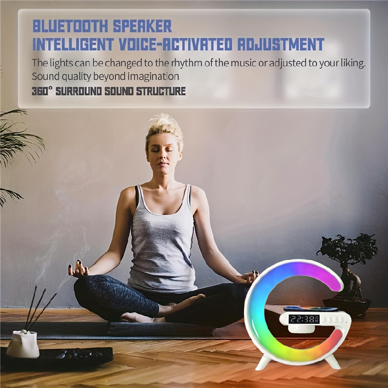 mini multifunctional wireless charger support speaker tf rgb night light for iphone14 13 12 fast charging station for samsung and xiaomi details 2