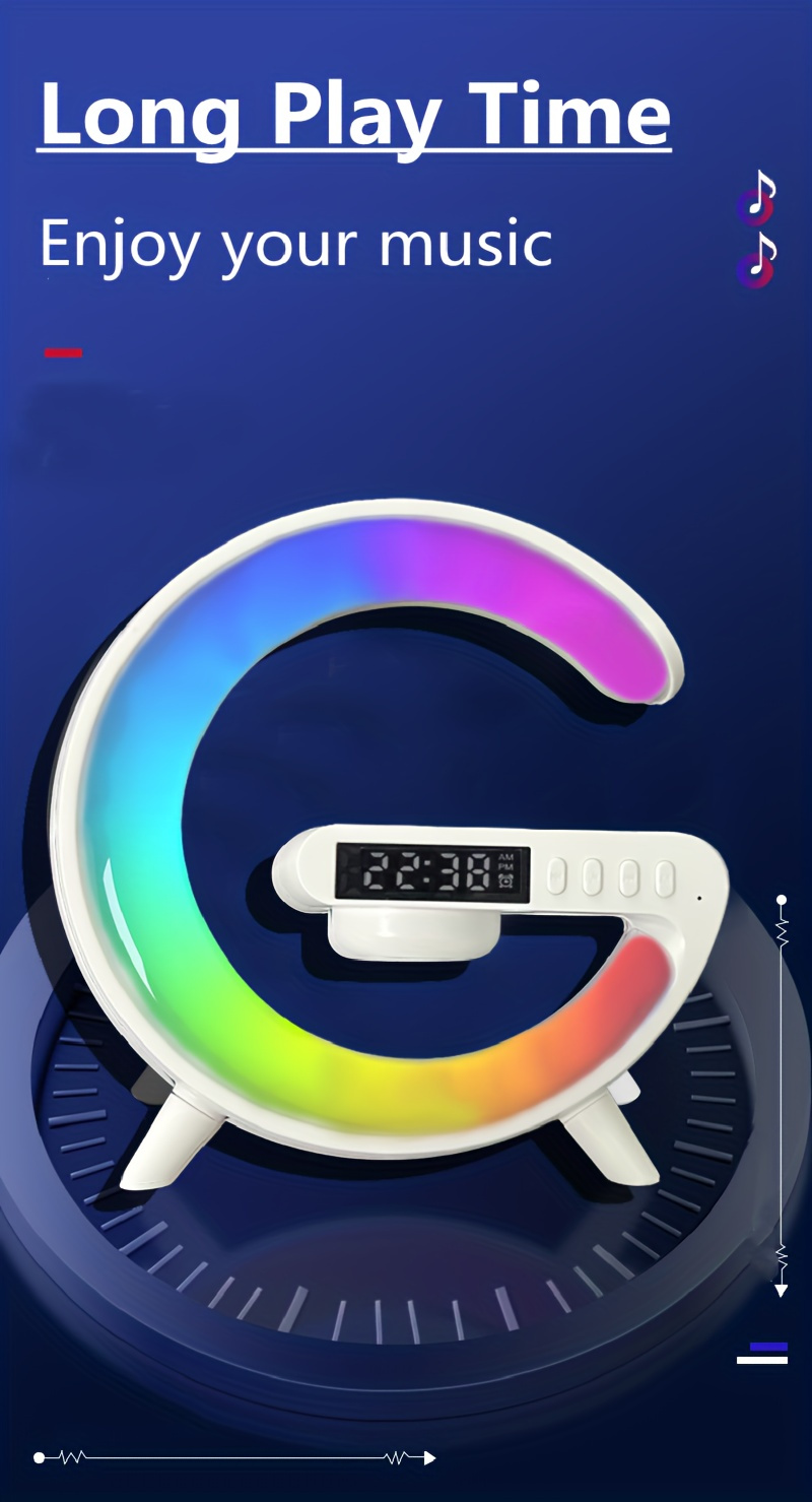 mini multifunctional wireless charger support speaker tf rgb night light for iphone14 13 12 fast charging station for samsung and xiaomi details 6