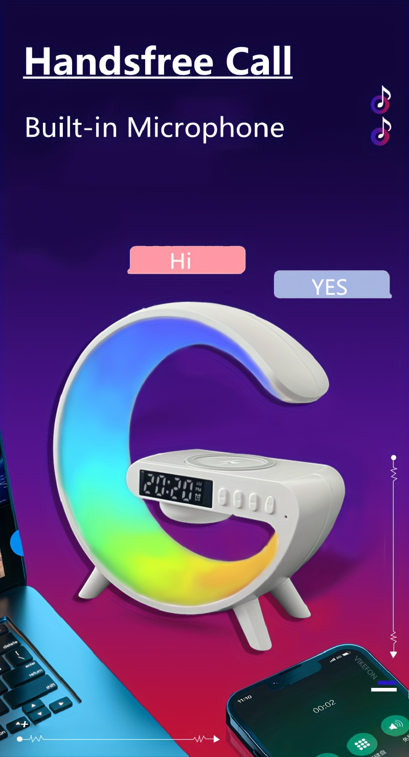 mini multifunctional wireless charger support speaker tf rgb night light for iphone14 13 12 fast charging station for samsung and xiaomi details 10