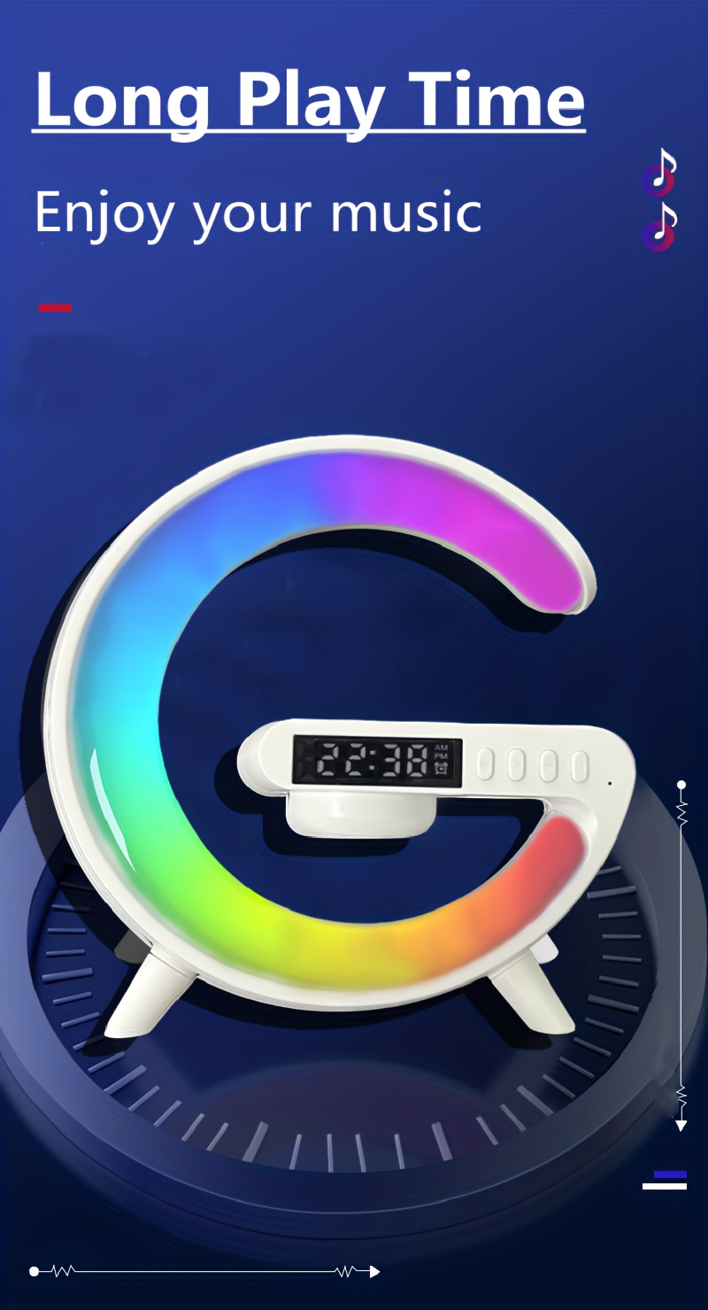 mini multifunction wireless charger pad stand speakers tf rgb night light fast charging station for iphone14 13 12 for samsung for xiaomi details 6
