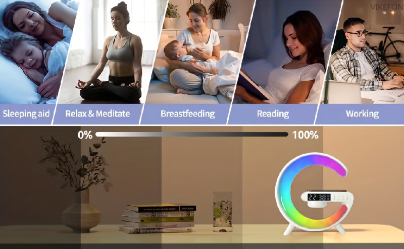 mini multifunction wireless charger pad stand speakers tf rgb night light fast charging station for iphone14 13 12 for samsung for xiaomi details 11