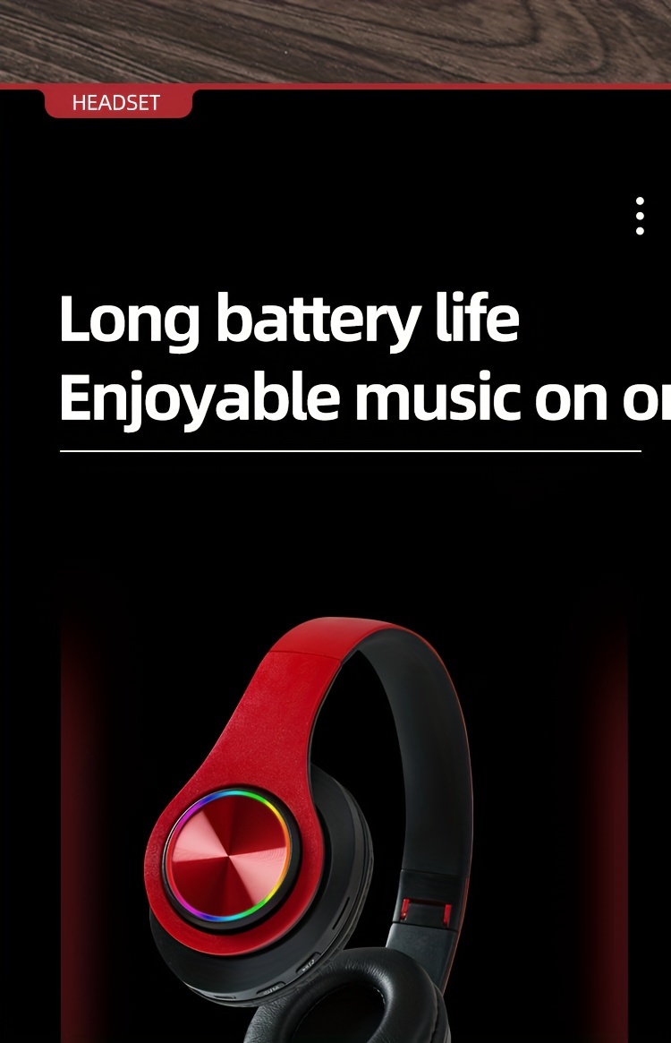 light emitting wireless headphones colorful led lights comfort over ear foldable headset with built in microphone fm sd card slot wired for school tablet computer pc tv cellphones travel gift for birthday easter details 6