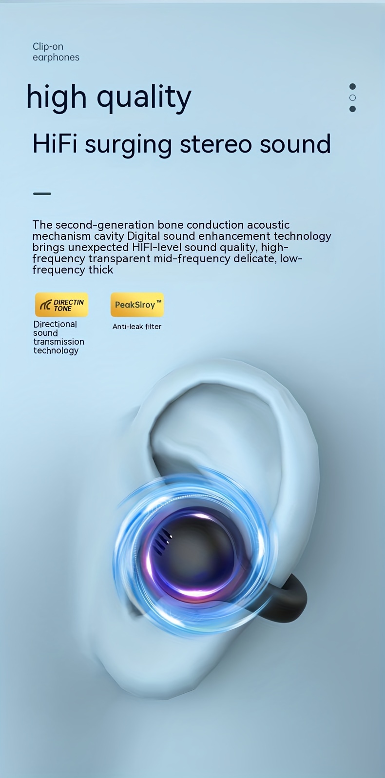 new wireless headset touch earphones clip ear headphones for xiaomi earphone for iphone earbud details 5