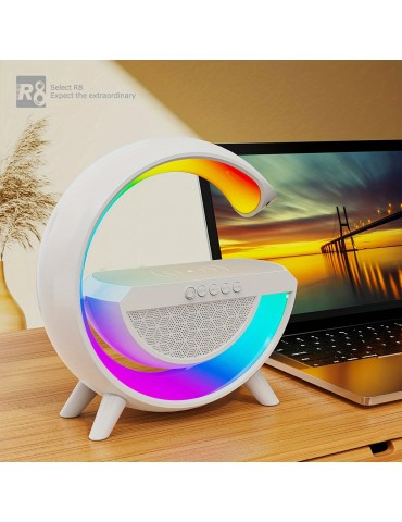 SM2301 Wireless Speaker 6 Light Modes Wireless Charging Function Black And White
