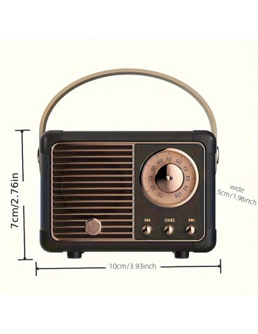 Retro Wireless Speaker, Vintage Decor, Small Wireless Speaker, Cute Old Fashion Style For Kitchen Desk Bedroom Office Party Outdoor For Android Devices