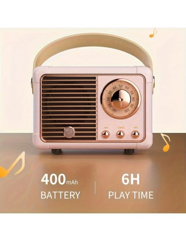 Retro Wireless Speaker, Vintage Decor, Small Wireless Speaker, Cute Old Fashion Style For Kitchen Desk Bedroom Office Party Outdoor For Android Devices