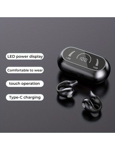 TWS Wireless5.3 Wireless Earphone Clip Earphone Sports Earphone Waterproof Stereo, High Fidelity Stereo Music On Phone, With Microphone For Noise Reduction Display.