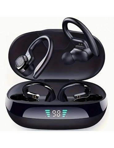 led Ultra-Long Standby Wireless Earphone Headset,TWS Earphones With Mic, Sport Earhook Headset - Ultra-Thin On-Ear Sports Bass For Android & Ios