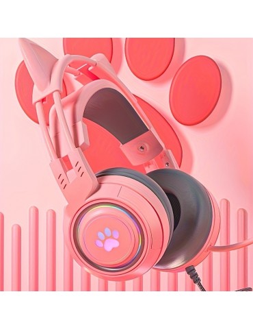1 Pair Cat Ears For Headphones, Headphone Accessories, Gamer Headphones Cat Ears Replacement For Razer/HyperX/Logitech/Astro Gaming Headset, Silicone Adjustable Straps Attachment Accessories For Girl,Best Gifts For Boyfriend,Christmas Gift Earphone