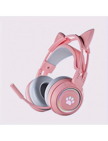 1 Pair Cat Ears For Headphones, Headphone Accessories, Gamer Headphones Cat Ears Replacement For Razer/HyperX/Logitech/Astro Gaming Headset, Silicone Adjustable Straps Attachment Accessories For Girl,Best Gifts For Boyfriend,Christmas Gift Earphone