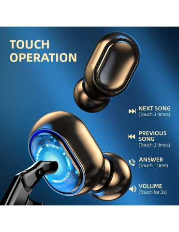 TWS Wireless Headphones Touch Real Stereo LED Lights Flash Lights Live Show, Super Cool Headphones, Boyfriend And Girlfriend Birthday Gifts, Easter Halloween Christmas Gifts, For IOS, Android Phone