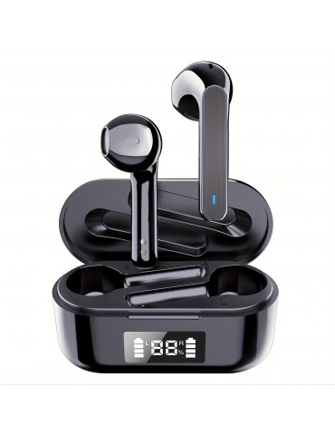 Wireless Earbuds: Automatic Noise Cancellation, Wireless Charging & Extra Bass - Compatible For IPhone, Android