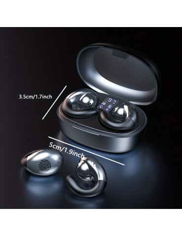 Bone Conduction Bt Earphones, Ear Clip Wireless Headphones With Mic Calling, Touch Control, Waterproof Sports Headsets, Birthday Gifts Christmas Gifts
