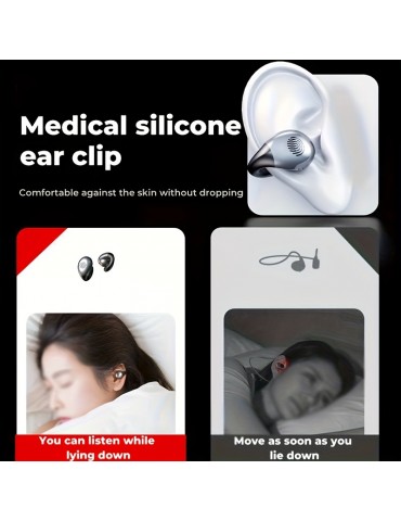 Bone Conduction Bt Earphones, Ear Clip Wireless Headphones With Mic Calling, Touch Control, Waterproof Sports Headsets, Birthday Gifts Christmas Gifts