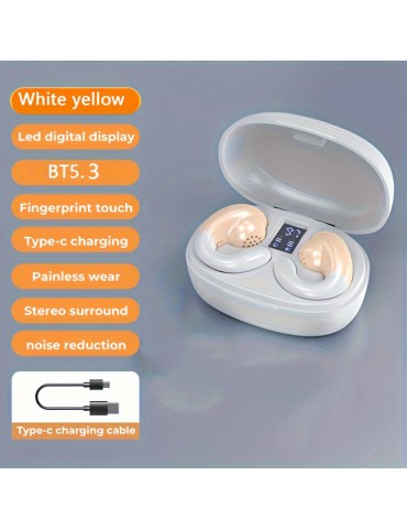Bone Conduction Bt Earphones, Ear Clip Wireless Headphones With Mic Calling, Touch Control, Waterproof Sports Headsets, Birthday Gifts Christmas Gifts