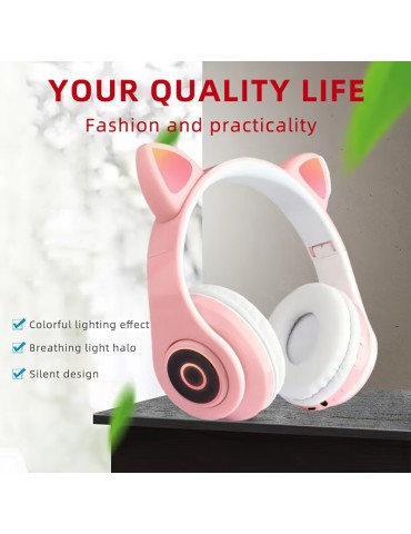 Cat Ear Wireless Headphones - Enjoy Music, Games And More With All Your Smartphone Noise Cancelling Technology