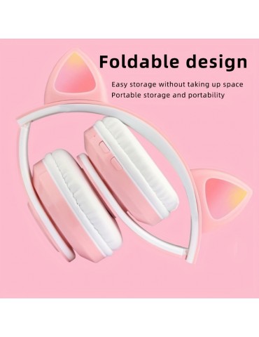 Cat Ear Wireless Headphones - Enjoy Music, Games And More With All Your Smartphone Noise Cancelling Technology